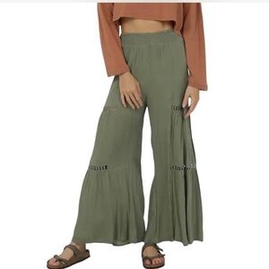 Angie Olive Wide-Leg Pants
